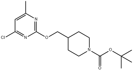 4-(4-Chloro-6-methyl-pyrimidin-2-yloxymethyl)-piperidine-1-carboxylic acid tert-butyl ester Struktur