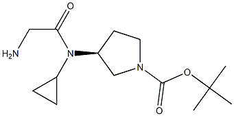 (S)-3-[(2-AMino-acetyl)-cyclopropyl-aMino]-pyrrolidine-1-carboxylic acid tert-butyl ester Struktur