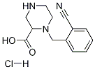 1-(2-Cyano-benzyl)-piperazine-2-carboxylic acid hydrochloride Struktur