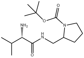 2-[((S)-2-AMino-3-Methyl-butyrylaMino)-Methyl]-pyrrolidine-1-carboxylic acid tert-butyl ester Struktur