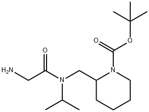 2-{[(2-AMino-acetyl)-isopropyl-aMino]-Methyl}-piperidine-1-carboxylic acid tert-butyl ester Struktur