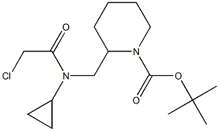 2-{[(2-Chloro-acetyl)-cyclopropyl-aMino]-Methyl}-piperidine-1-carboxylic acid tert-butyl ester Struktur