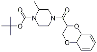 2-Methyl-4-(2,3,4a,8a-tetrahydro-benzo[1,4]dioxine-2-carbonyl)-piperazine-1-carboxylic acid tert-butyl ester Struktur