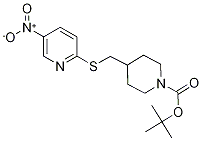 4-(5-Nitro-pyridin-2-ylsulfanylMeth
yl)-piperidine-1-carboxylic acid te
rt-butyl ester Struktur