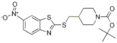 4-(6-Nitro-benzothiazol-2-ylsulfany
lMethyl)-piperidine-1-carboxylic ac
id tert-butyl ester Struktur