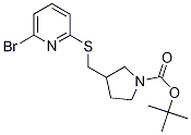 3-(6-BroMo-pyridin-2-ylsulfanylMeth
yl)-pyrrolidine-1-carboxylic acid t
ert-butyl ester Struktur