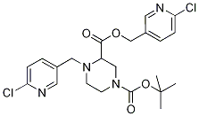 4-(6-Chloro-pyridin-3-ylmethyl)-piperazine-1,3-dicarboxylic acid 1-tert-butyl ester 3-(6-chloro-pyridin-3-ylmethyl) ester Struktur