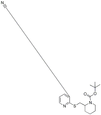 2-(3-Cyano-pyridin-2-ylsulfanylMeth
yl)-piperidine-1-carboxylic acid te
rt-butyl ester Struktur