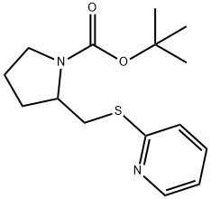 2-(Pyridin-2-ylsulfanylmethyl)-pyrrolidine-1-carboxylic acid tert-butyl ester Struktur