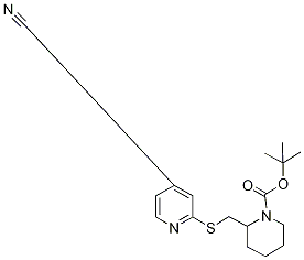 2-(4-Cyano-pyridin-2-ylsulfanylMeth
yl)-piperidine-1-carboxylic acid te
rt-butyl ester Struktur