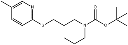 3-(5-Methyl-pyridin-2-ylsulfanylMet
hyl)-piperidine-1-carboxylic acid t
ert-butyl ester Struktur