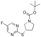 (S)-3-(5-Fluoro-pyriMidin-2-ylsulfa
nyl)-pyrrolidine-1-carboxylic acid
tert-butyl ester Struktur