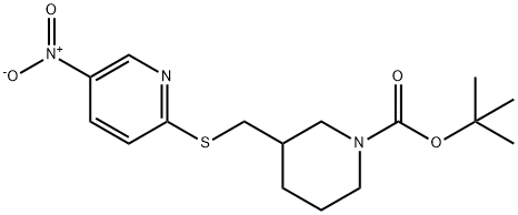 3-(5-Nitro-pyridin-2-ylsulfanylMeth
yl)-piperidine-1-carboxylic acid te
rt-butyl ester Struktur