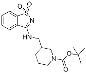 3-[(1,1-Dioxo-1H-1laMbda*6*-benzo[d]isothiazol-3-ylaMino)-Methyl]-piperidine-1-carboxylic acid tert-butyl ester Struktur