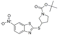 3-(6-Nitro-benzothiazol-2-ylsulfany
l)-pyrrolidine-1-carboxylic acid te
rt-butyl ester Struktur