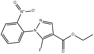 ethyl 5-fluoro-1-(2-nitrophenyl)-1H-pyrazole-4-carboxylate Struktur