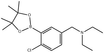 N-(4-Chloro-3-(4,4,5,5-tetramethyl-1,3,2-dioxaborolan-2-yl)benzyl)-N-ethylethanamine Struktur