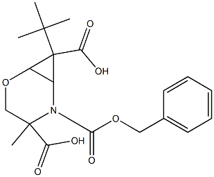 2-Benzyl 7-tert-butyl 3-methyl 5-oxa-2-aza-bicyclo[4.1.0]heptane-2,3,7-tricarboxylate Struktur