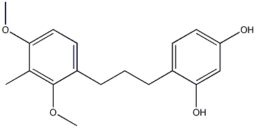 4-(3-(2,4-diMethoxy-3-Methylphenyl)propyl)benzene-1,3-diol Struktur