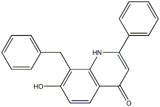 8-benzyl-7-hydroxy-2-phenylquinolin-4(1H)-one Struktur