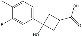 3-(3-Fluoro-4-Methyl-phenyl)-3-hydroxy-cyclobutanecarboxylic acid Struktur