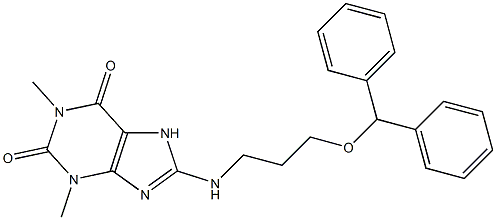 8-[(2-(DiphenylMethoxy)ethyl)(Methyl)- aMino]-1,3-diMethyl-3,7-dihydro-1H- purine-2,6-dione Struktur