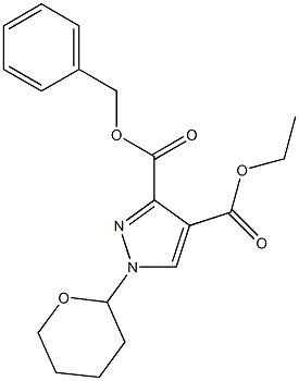 3-benzyl 4-ethyl 1-(tetrahydro-2H-pyran-2-yl)-1H-pyrazole-3,4-dicarboxylate Struktur