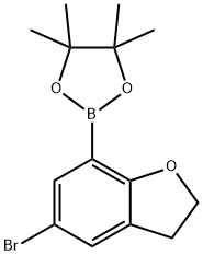 2-(5-Bromo-2,3-dihydrobenzofuran-7-yl)-4,4,5,5-tetramethyl-1,3,2-dioxaborolane Struktur