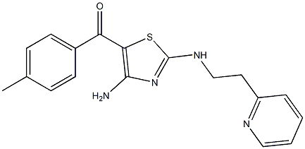 (4-aMino-2-((2-(pyridin-2-yl)ethyl)aMino)thiazol-5-yl)(p-tolyl)Methanone Struktur