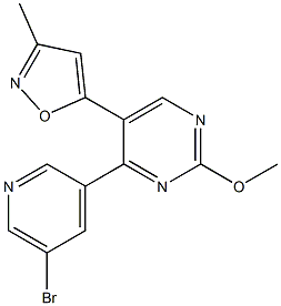 5-(4-(5-broMopyridin-3-yl)-2-MethoxypyriMidin-5-yl)-3-Methylisoxazole Struktur