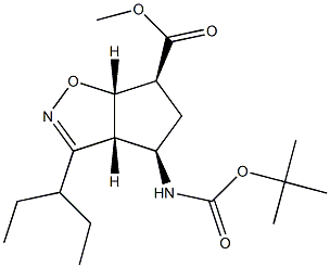 (3aR,4R,6S,6aS)-Methyl 4-(tert-butoxycarbonylaMino)-3-(pentan-3-yl)-4,5,6,6a-tetrahydro-3aH-cyclopenta[d]isoxazole-6-carboxylate Struktur