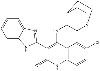 4-(1-Aza-bicyclo[2.2.2]oct-3-ylaMino)-3-(1H-benzoiMidazol-2-yl)-6-chloro-1H-quinolin-2-one Struktur