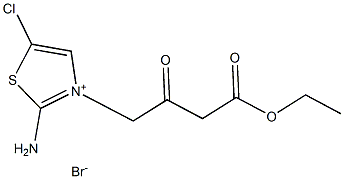 2-aMino-5-chloro-3-(4-ethoxy-2,4-dioxobutyl)thiazol-3-iuM broMide Struktur