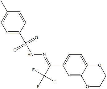 (Z)-N'-(1-(2,3-dihydrobenzo[b][1,4]dioxin-6-yl)-2,2,2-trifluoroethylidene)-4-Methylbenzenesulfonohydrazide Struktur