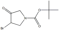 3-Bromo-4-oxo-pyrrolidine-1-caroboxylic acid tert-butyl ester Struktur