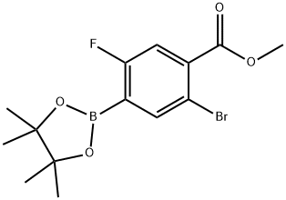 Methyl 2-bromo-5-fluoro-4-(4,4,5,5-tetramethyl-1,3,2-dioxaborolan-2-yl)benzoate Struktur