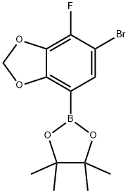 2-(6-Bromo-7-fluoro-2H-1,3-benzodioxol-4-yl)-4,4,5,5-tetramethyl-1,3,2-dioxaborolane Struktur