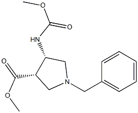 cis Methyl 1-benzyl-4-(MethoxycarbonylaMino)pyrrolidine-3-carboxylate Struktur