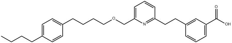 3-(2-(6-((4-(4-butylphenyl)butoxy)Methyl)pyridin-2-yl)ethyl)benzoic acid Struktur