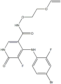 4-((4-broMo-2-fluorophenyl)aMino)-5-fluoro-6-oxo-N-(2-(vinyloxy)ethoxy)-1,6-dihydropyridine-3-carboxaMide Struktur