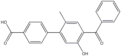 4'-benzoyl-5'-hydroxy-2'-Methyl-[1,1'-biphenyl]-4-carboxylic acid Struktur