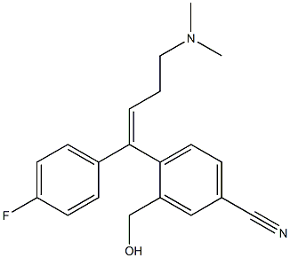 Z-4-(4-diMethylaMino-1-(4-fluorophenyl)-but-1-enyl)-3-hydroxyMethyl-benzonitrile Struktur