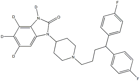 1-[1-[4,4-Bis(4-fluorophenyl)butyl]-1,2,3,6-tetrahydro-4-piperidinyl]-1,3-dihydro-2H-benziMidazol-2-one-d4 Struktur