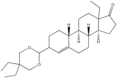 3-(5,5-Diethyl-1,3-dioxan-2-yl)-13-ethyl-gon-4-en-17one Struktur