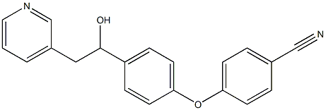 4-(4-(1-hydroxy-2-(pyridin-3-yl)ethyl)phenoxy)benzonitrile Struktur