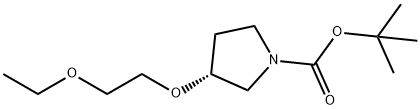 1-BOC-(R)-3-(2-ETHOXYETHOXY)PYRROLIDINE Struktur