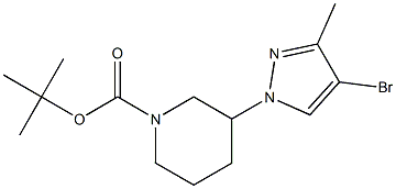 3-(4-BroMo-3-Methyl-pyrazol-1-yl)-piperidine-1-carboxylic acid tert-butyl ester Struktur