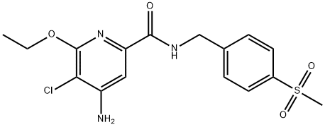 4-aMino-5-chloro-6-ethoxy-N-(4-(Methylsulfonyl)benzyl)picolinaMide Struktur