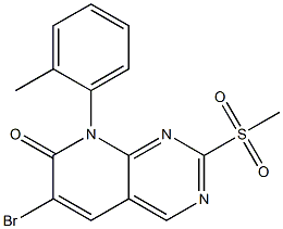 6-broMo-2-(Methylsulfonyl)-8-(o-tolyl)pyrido[2,3-d]pyriMidin-7(8H)-one Struktur