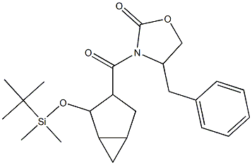 4-Benzyl-3-[2-(tert-butyl-diMethyl-silanyloxy)-bicyclo[3.1.0]hexane-3-carbonyl]-oxazolidin-2-one Struktur